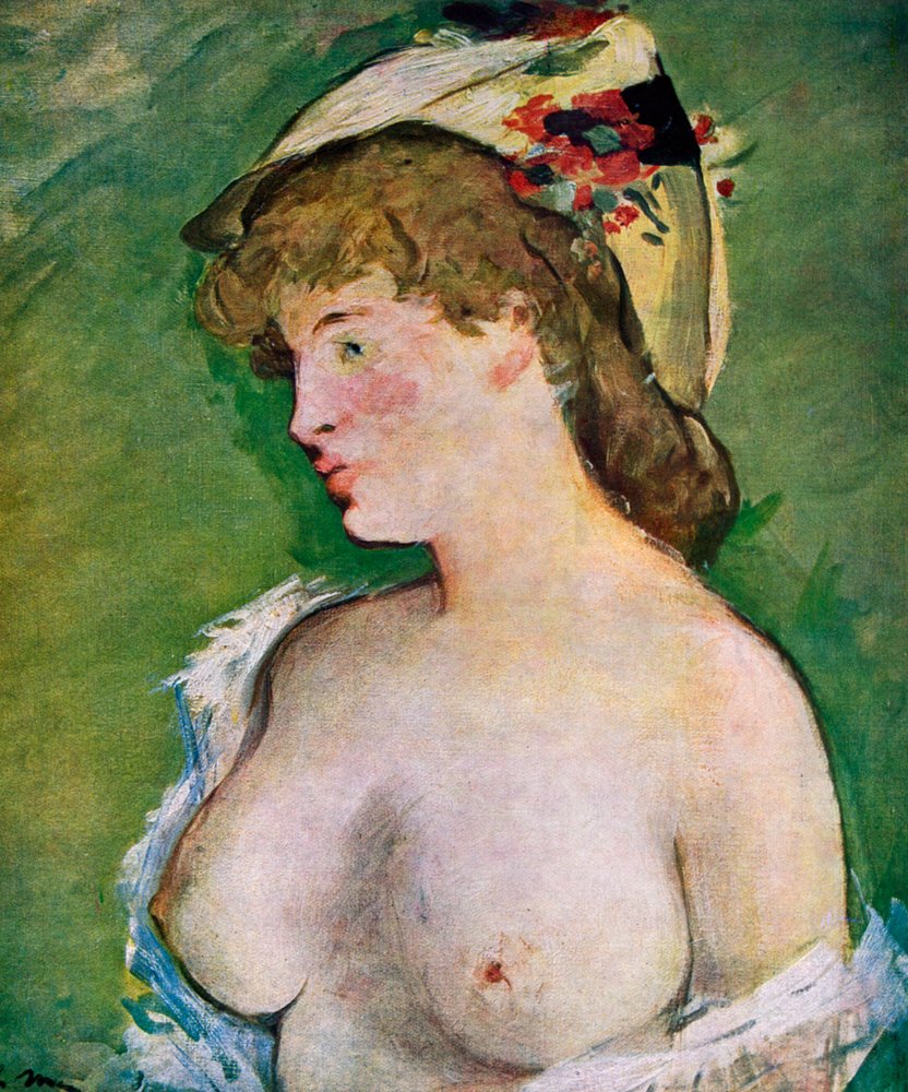 Mulher loira com seios nus, 1878. | Édouard Manet