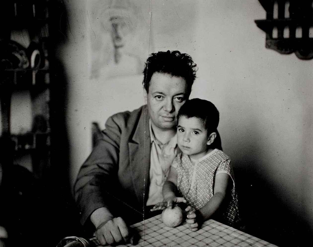 Diego Rivera e sua filha Guadalupe Rivera Marín de Unknown
