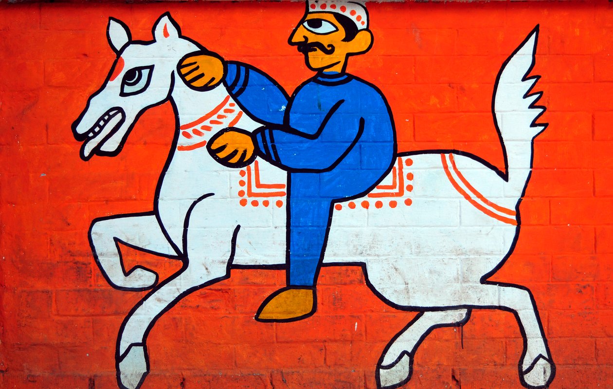 Um mural de um cavaleiro de Unknown