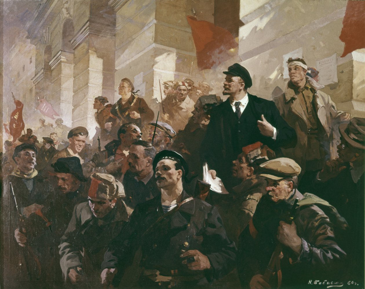 Lenin na estação da Finlândia em Petrogrado. de Unknown