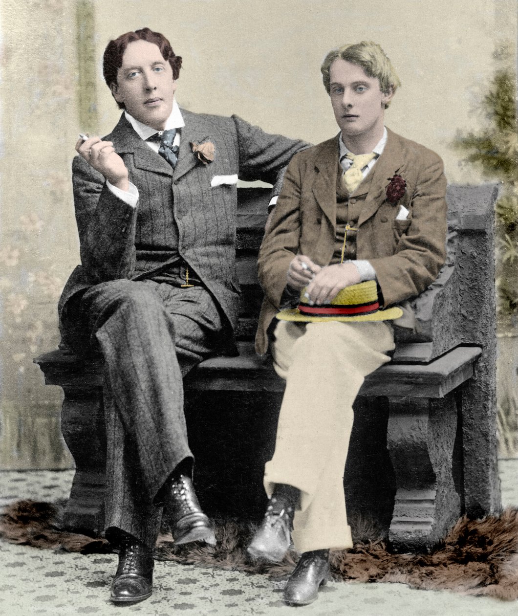 Oscar Wilde e Lord Alfred Douglas, 1894 (foto colorida) de Unknown