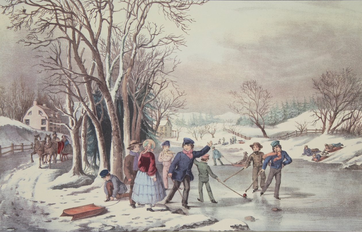 Passatempo de inverno, pub. 1855, Currier & Ives de American School