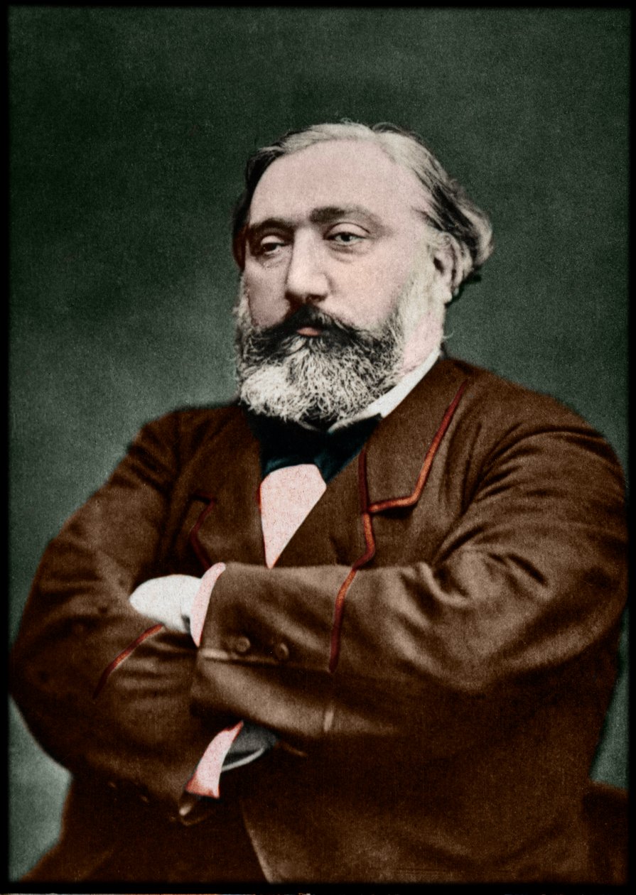 Retrato de Leon Gambetta (1838-1882), estadista francês. de French Photographer