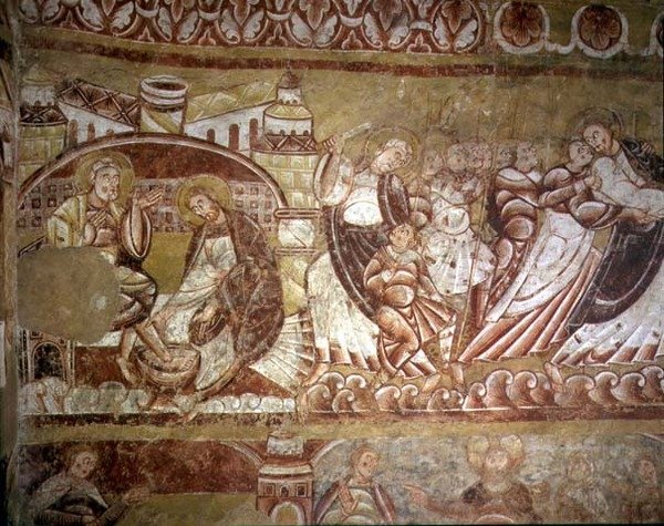 (Lto R) Cristo Lavando Peters Pés, Judas Beijando Cristo (para detalhes ver 95751) de French School