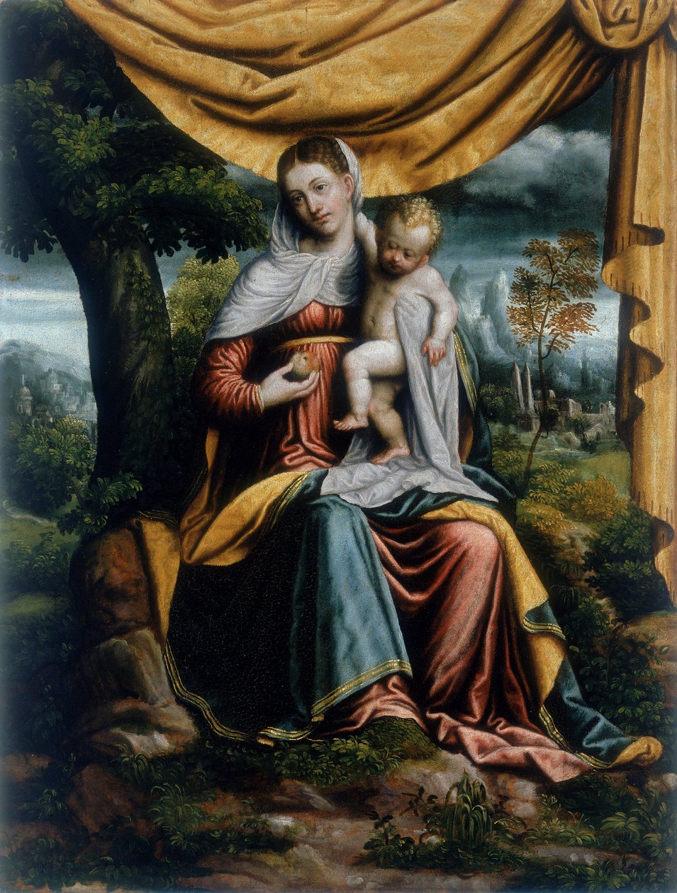 Madonna e criança de Italian School