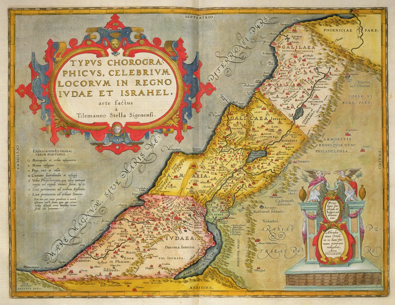 Lugares célebres na Judéia e em Israel, do &39;Theatrum Orbis Terrarum&39;, 1603 de Abraham Ortelius