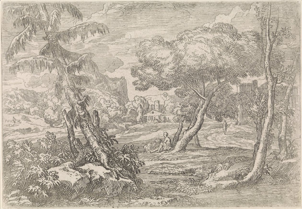 Paisagem arborizada de Abraham Genoels