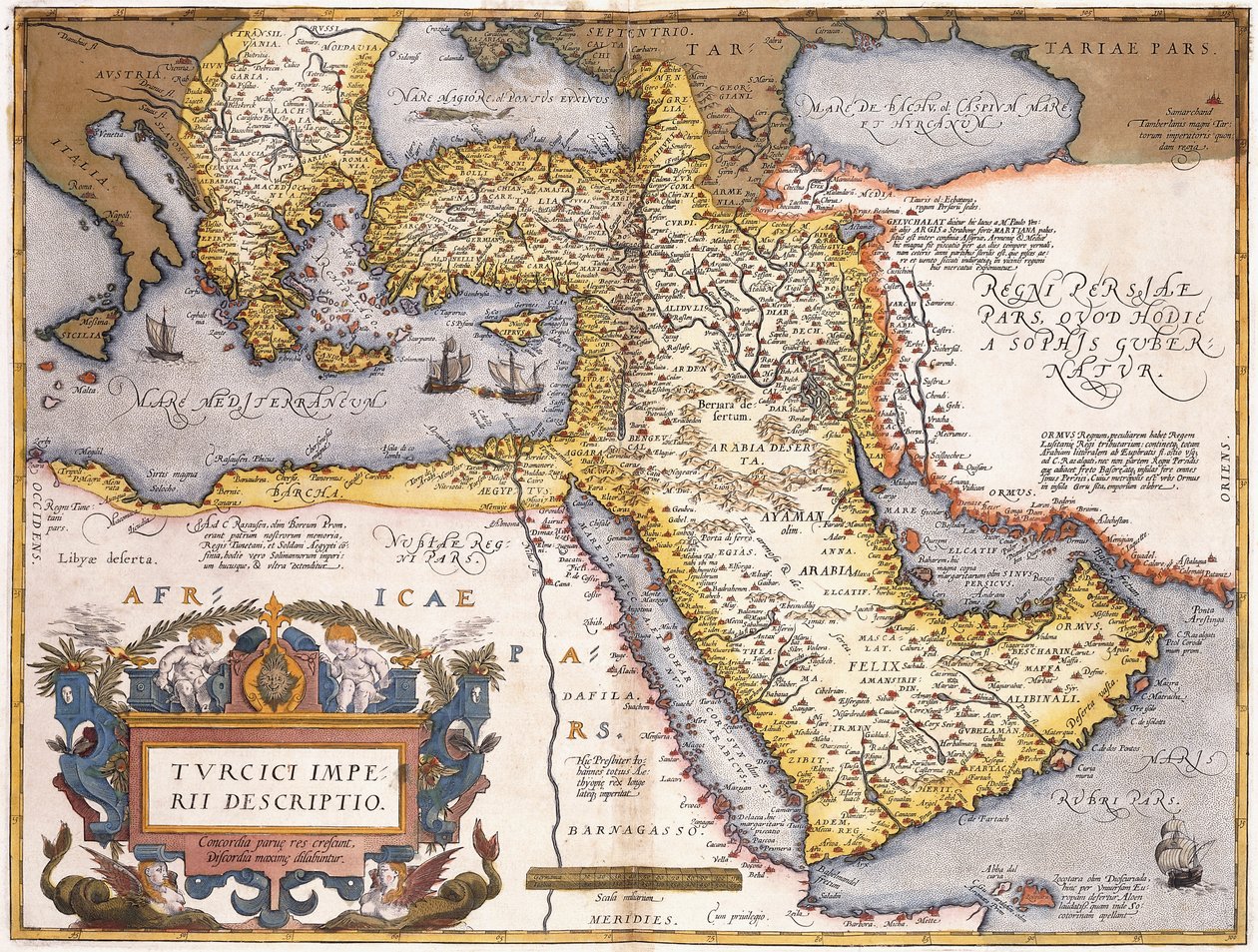 Mapa do Império Turco, de Abraham Ortelius