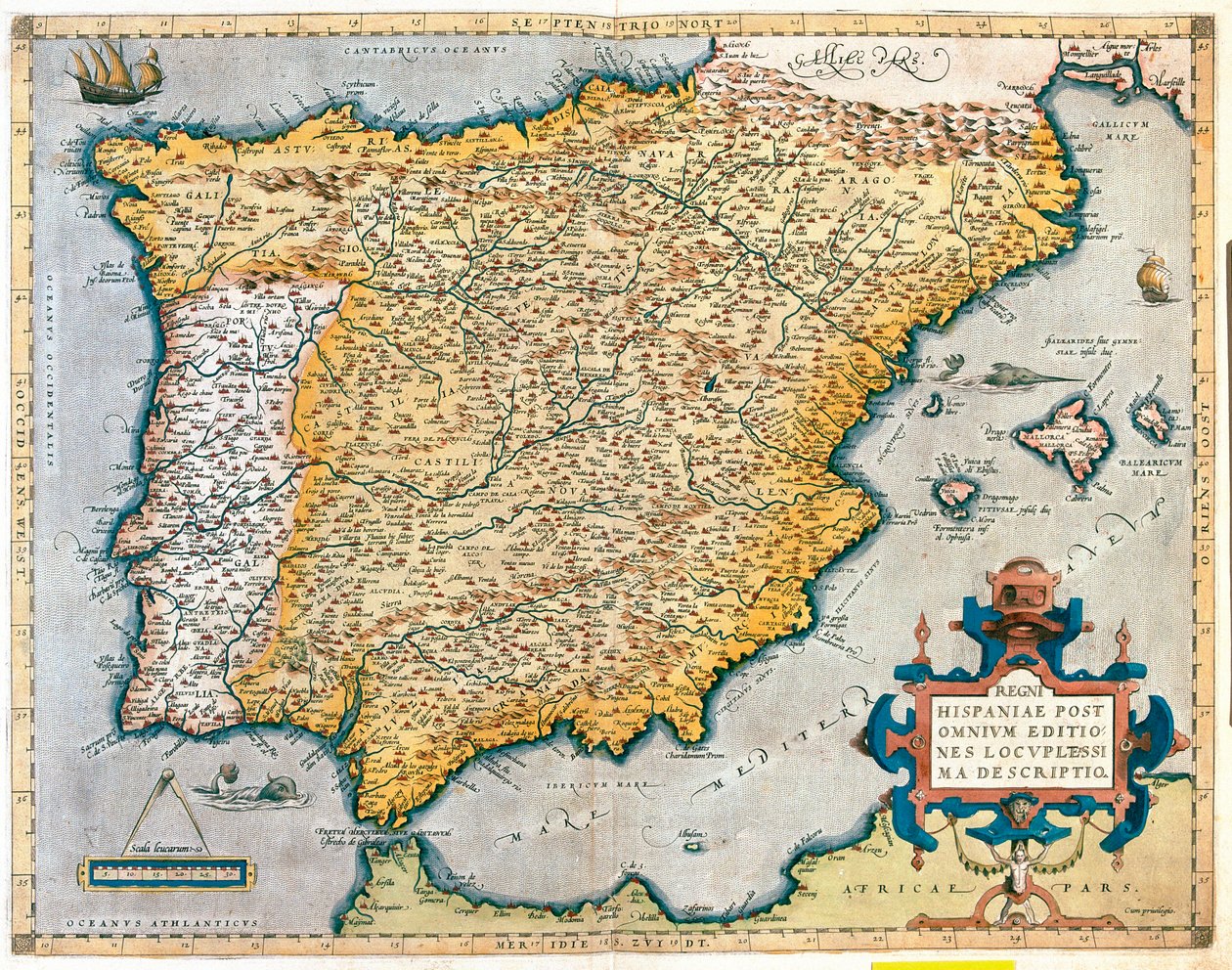 Spain, Portugal de Abraham Ortelius