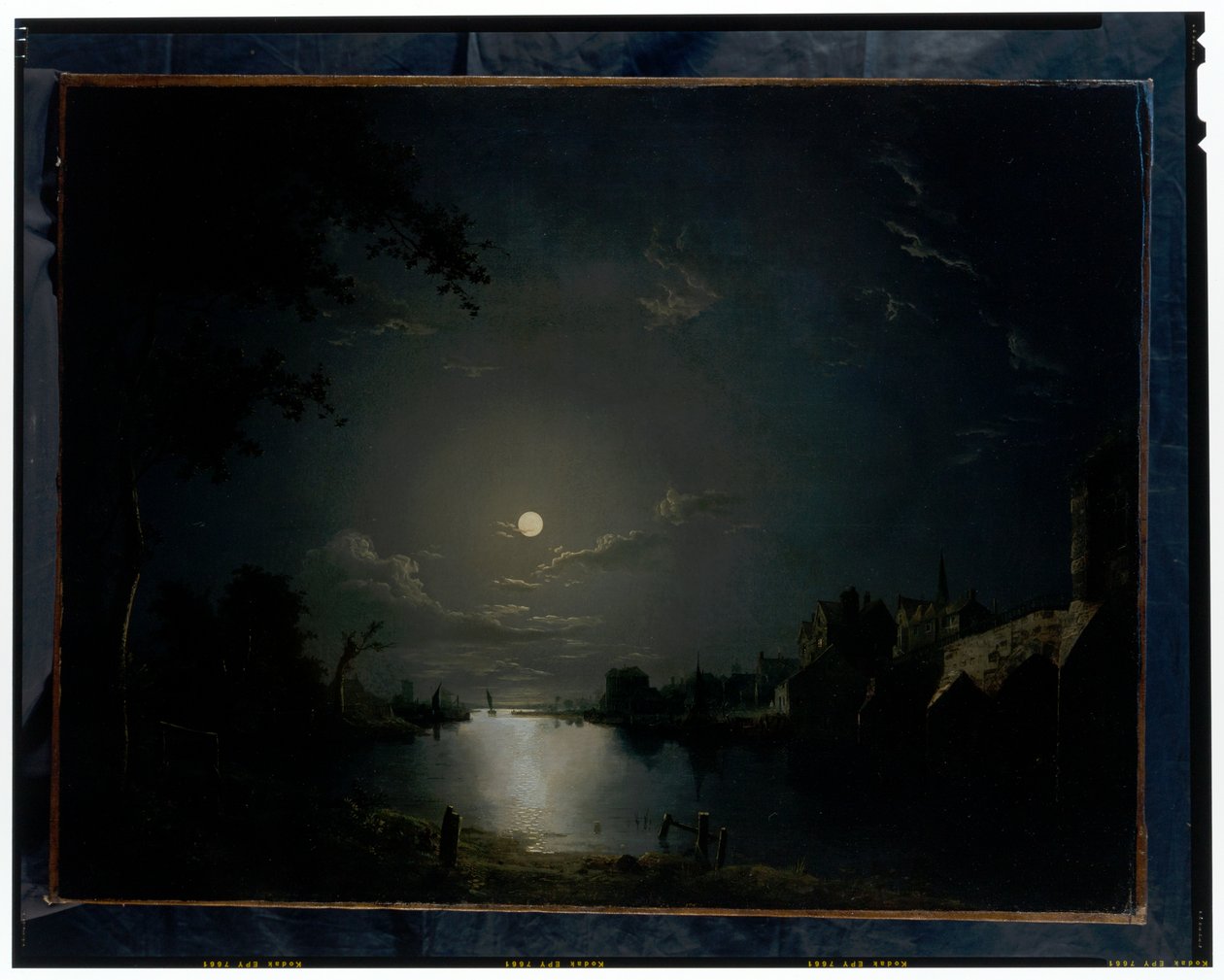 Paisagem fluvial ao luar de Abraham Pether