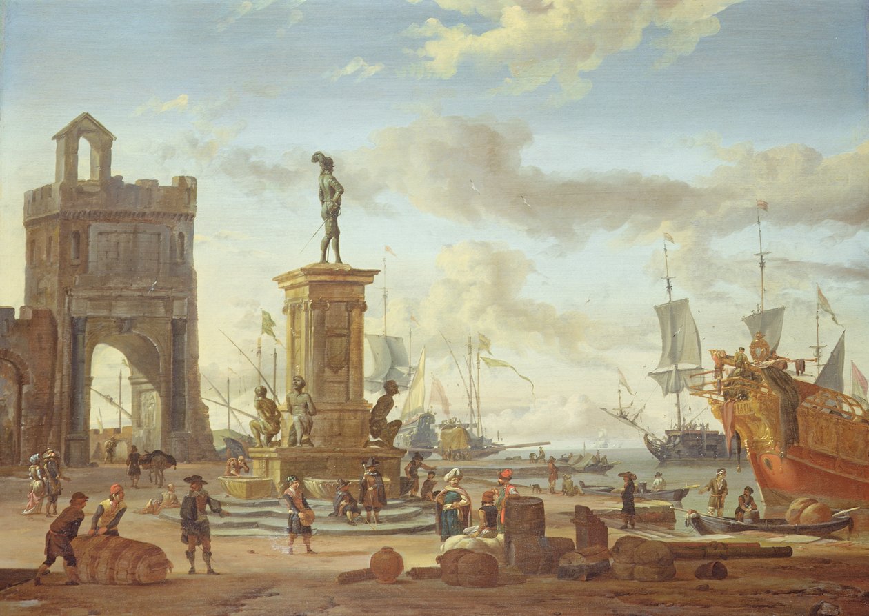 Porto em Livorno de Abraham Storck