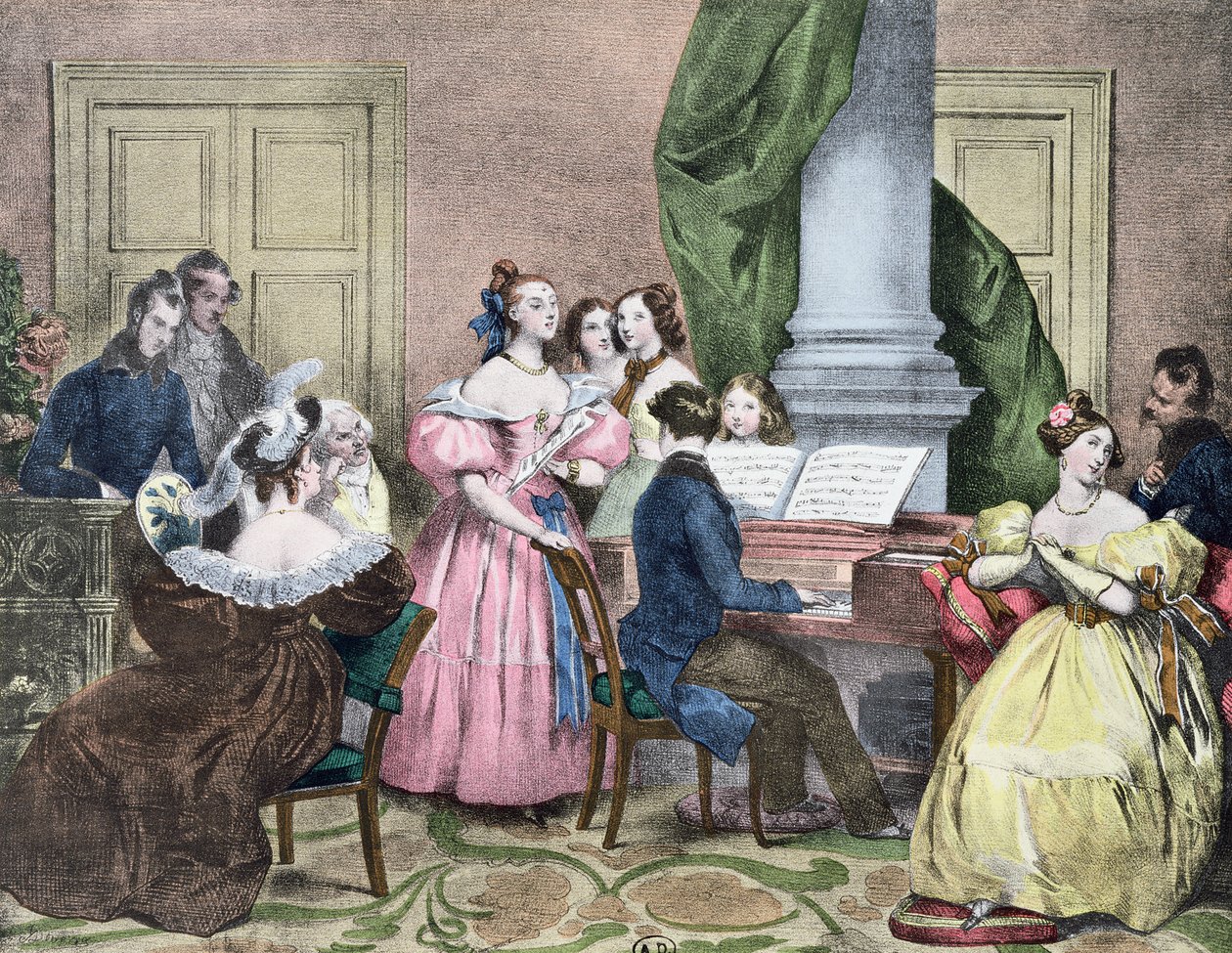 The Family Concert, c.1840 de Achille Devéria