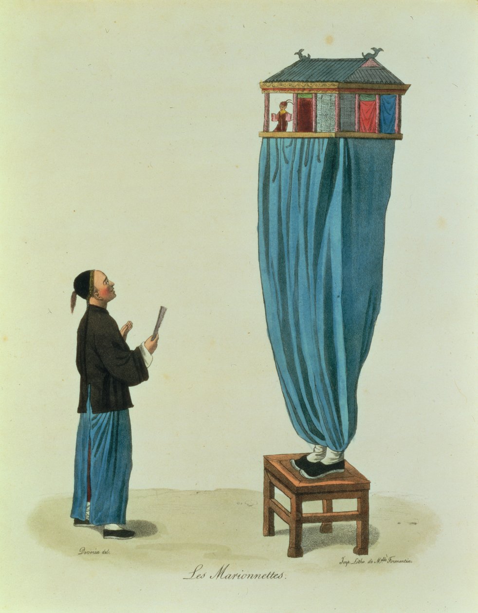 Os fantoches, gravados por Mlle. Formentin, pub. 1824-27 (após 89.861) de Achille Devéria