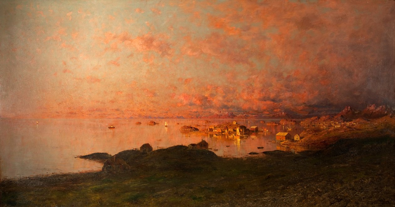 Midsummer Night, Lofoten, Noruega de Adelsteen Normann