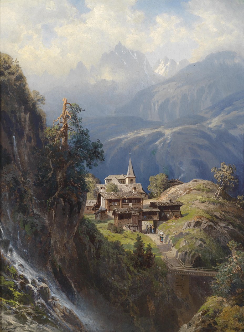Aldeia nos Alpes Berneses de Adolf Mosengel