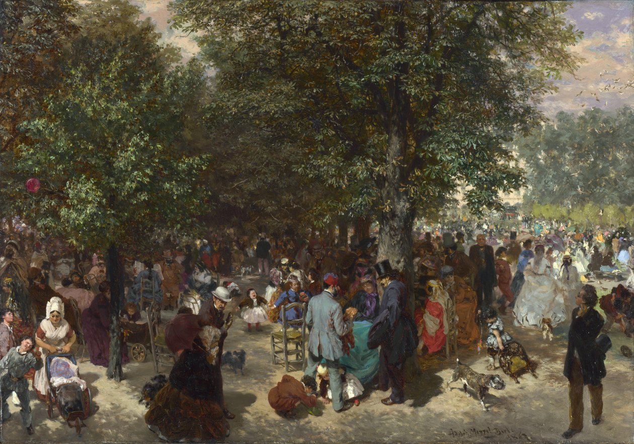 Tarde nos Jardins das Tulherias de Adolph Menzel