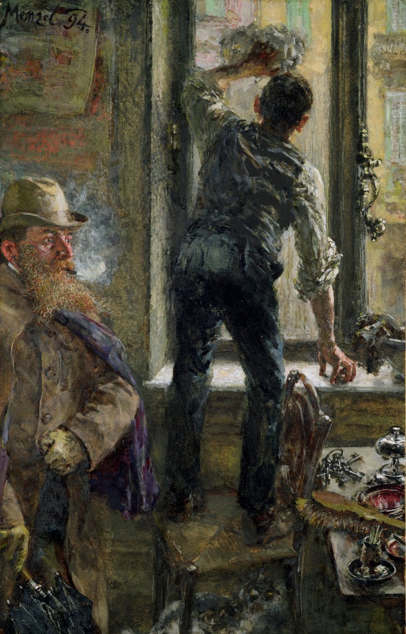 Café da manhã no café, 1894 de Adolph Menzel
