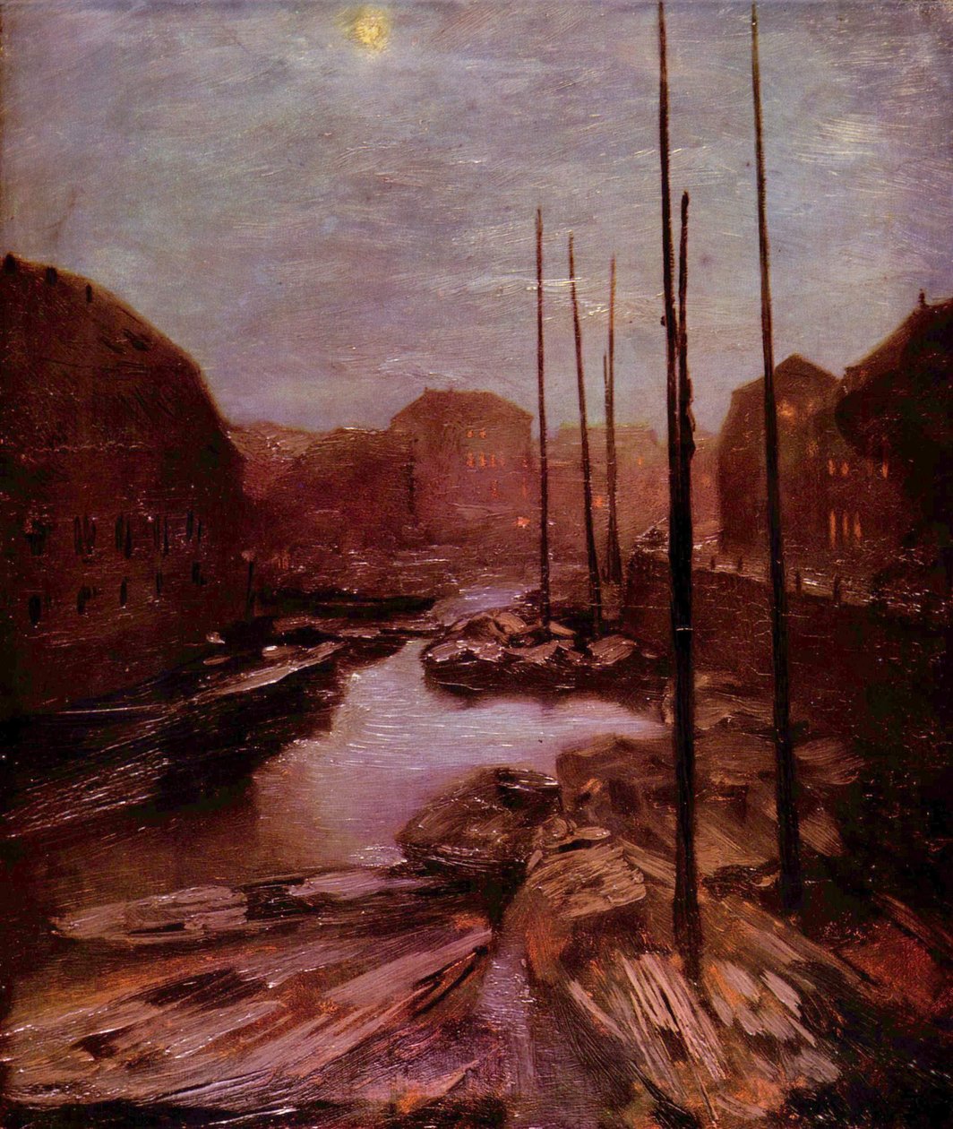Friedrichsgracht ao luar de Adolph Menzel