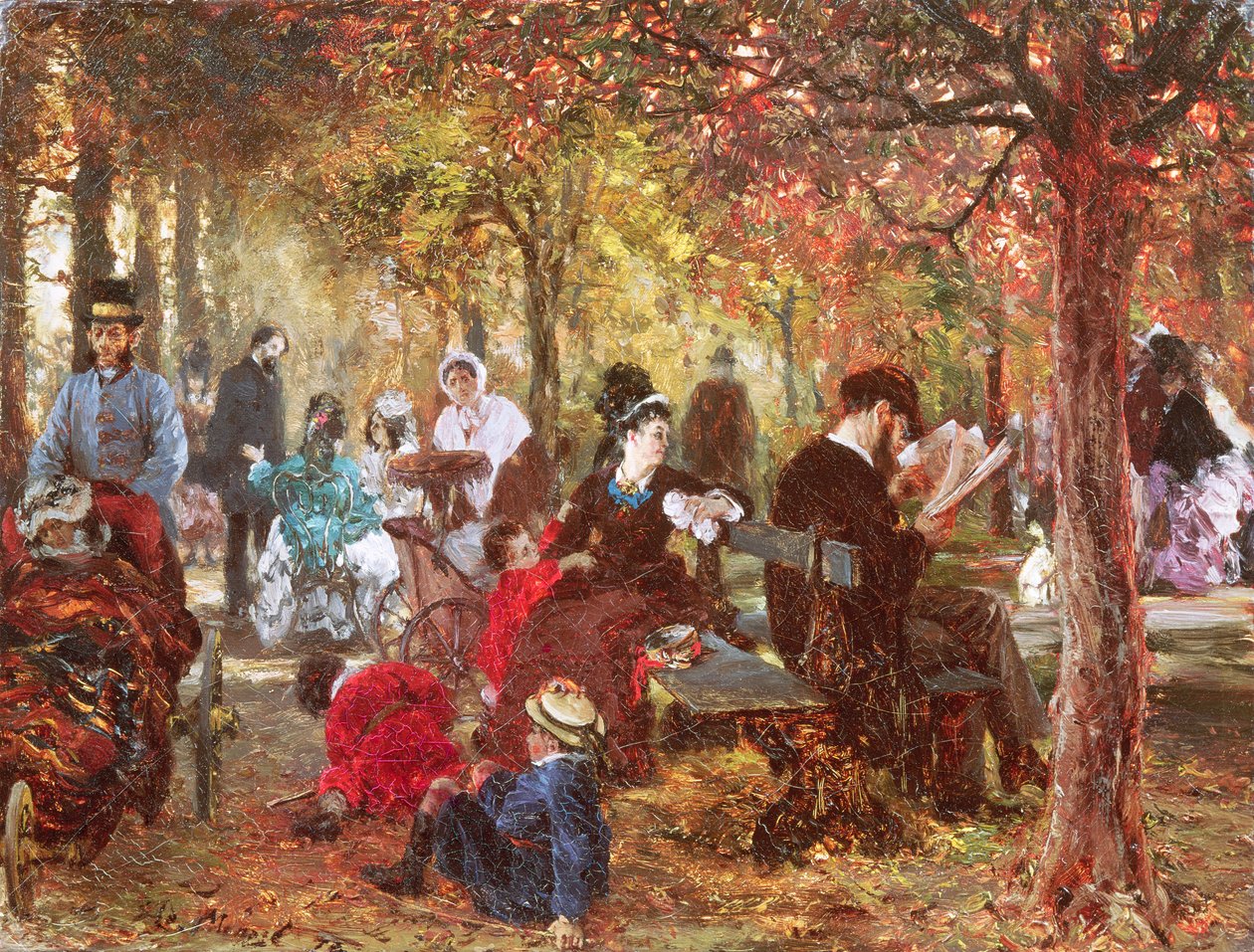 Nos jardins do Luxemburgo de Adolph Menzel