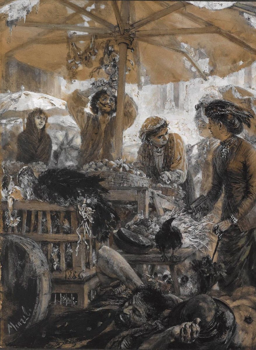 Cena do mercado em Verona. de Adolph Menzel