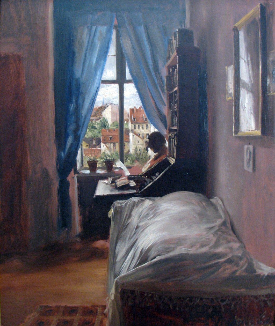 Artista do quarto Knight Street de Adolph Menzel