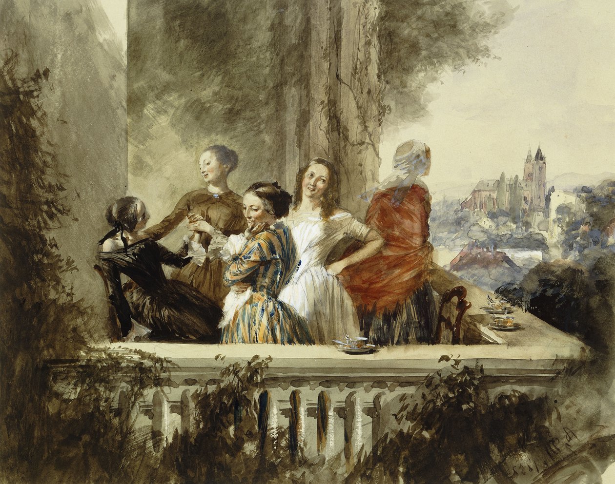 Ao ar livre, 1852 de Adolph Menzel