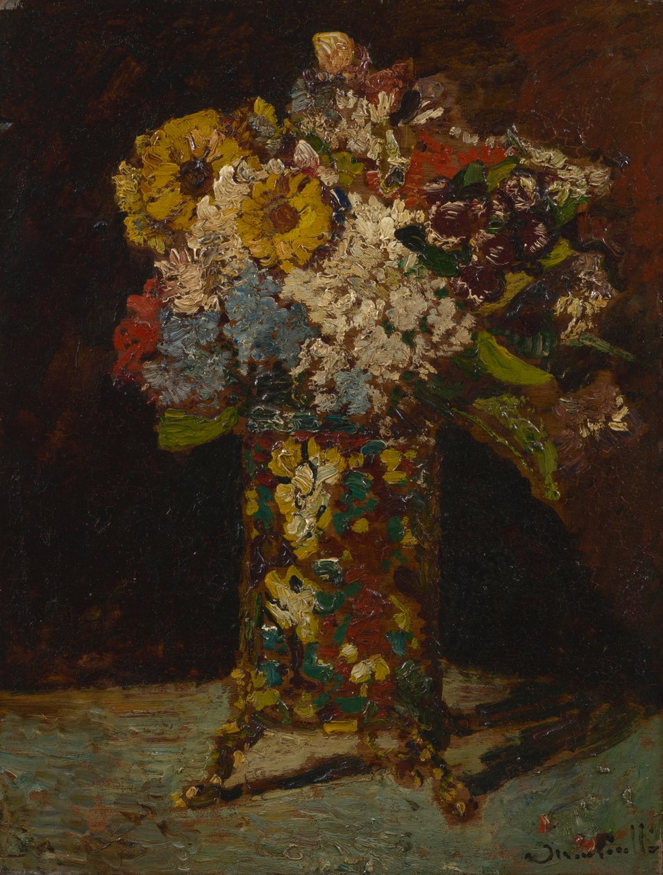 Vaso com flores de Adolphe Joseph Thomas Monticelli