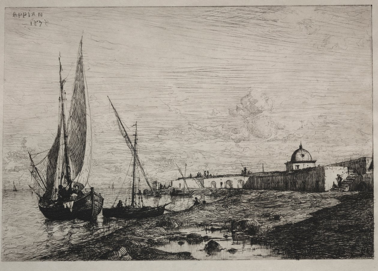 O porto de San Remo, 1878. de Adolphe Appian