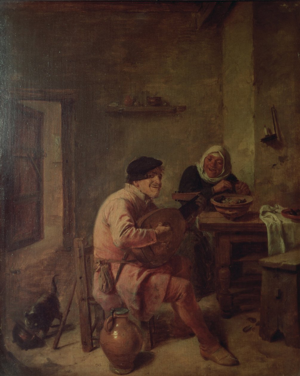 Um interior com figuras de Adriaen Brouwer