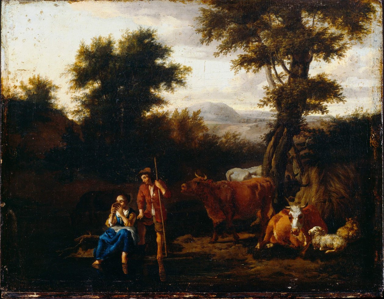 Camponeses e Gado de Adriaen van de Velde