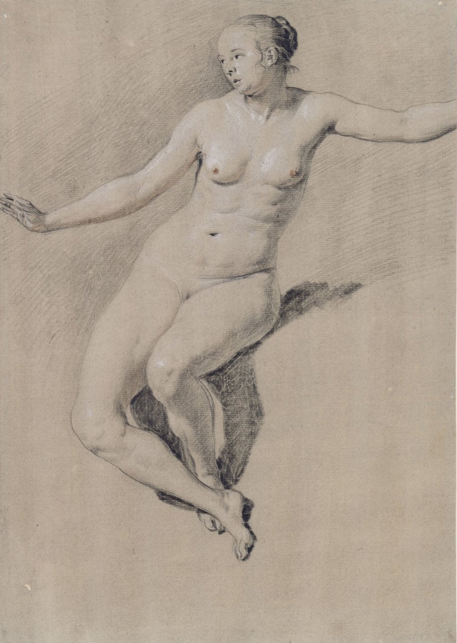 Mulher nua sentada de Adriaen Velde van de