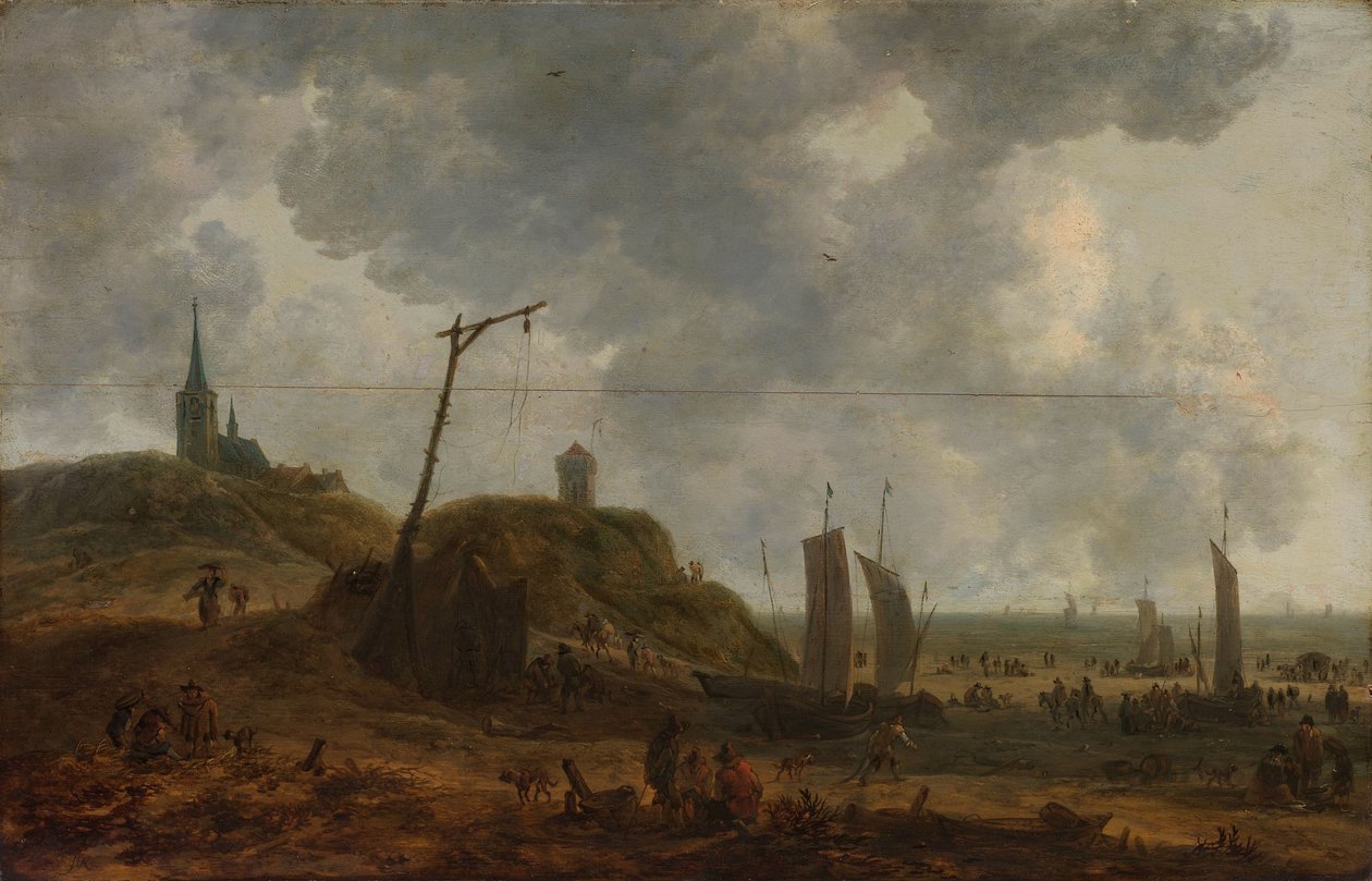 A praia em Katwijk de Adriaen van der Kabel