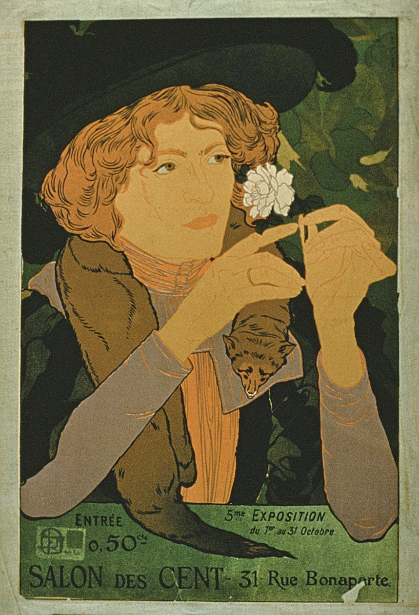 Cartaz publicitário &39;Come Fou-Foule&39; no Scala, Paris de Adrien Barrere