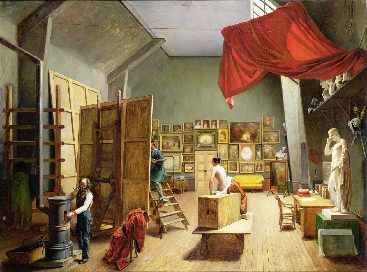 Interior do estúdio de Abel de Pujol (1787-1861) 1836 de Adrienne Marie Grandpierre Deverzy