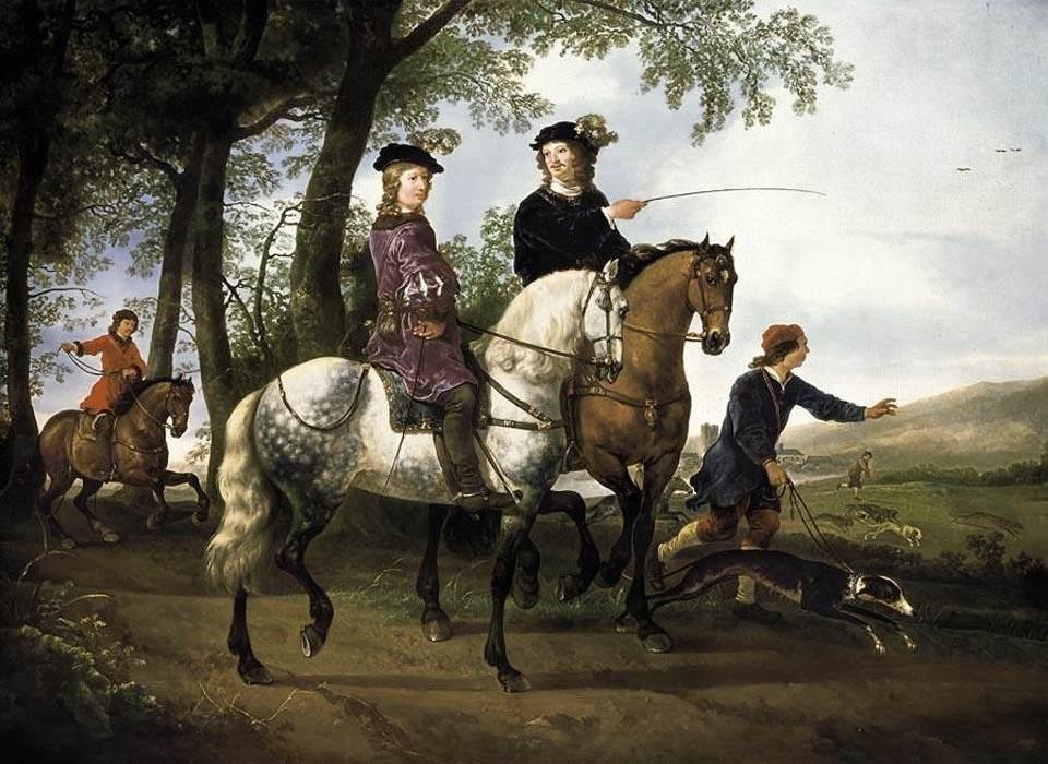 Paisagem com uma caçada de Aelbert Cuyp
