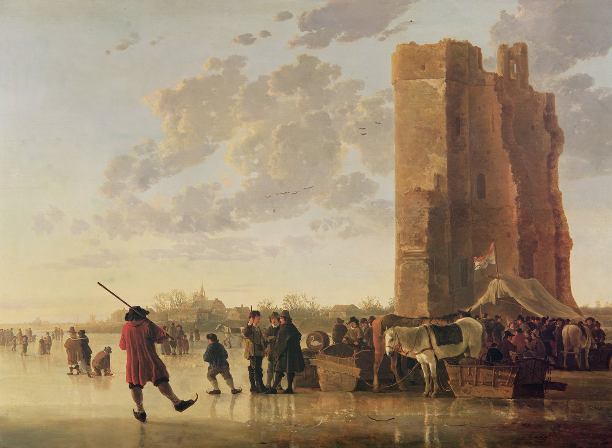 Vista do Maas no inverno de Aelbert Cuyp