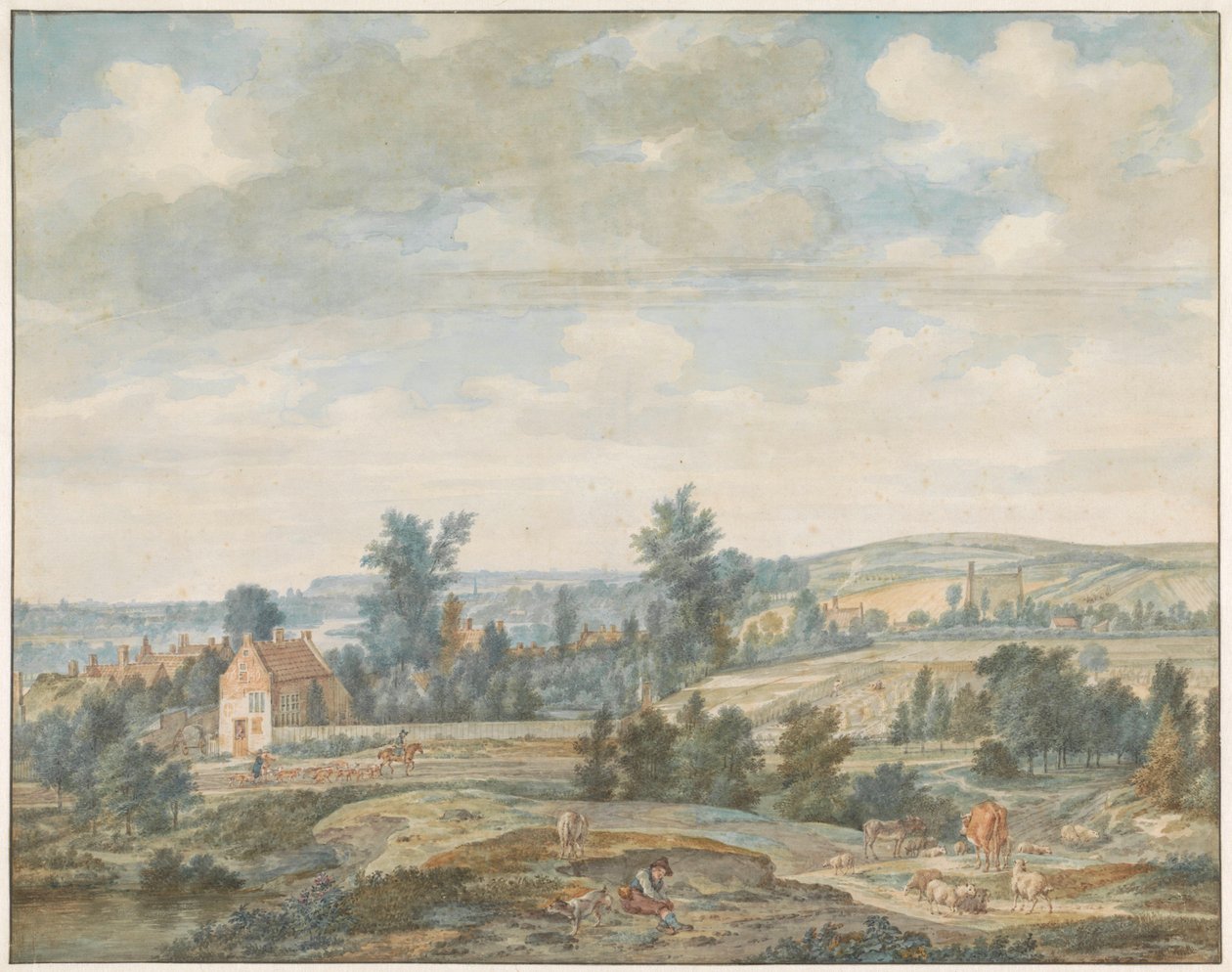 Vista de Middachten e Dieren de Aert Schouman