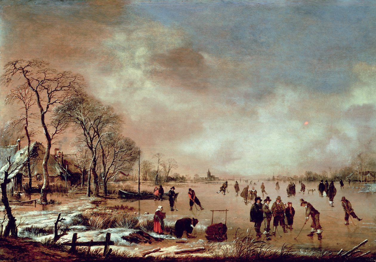 Cena do Canal Congelado de Aert van der Neer