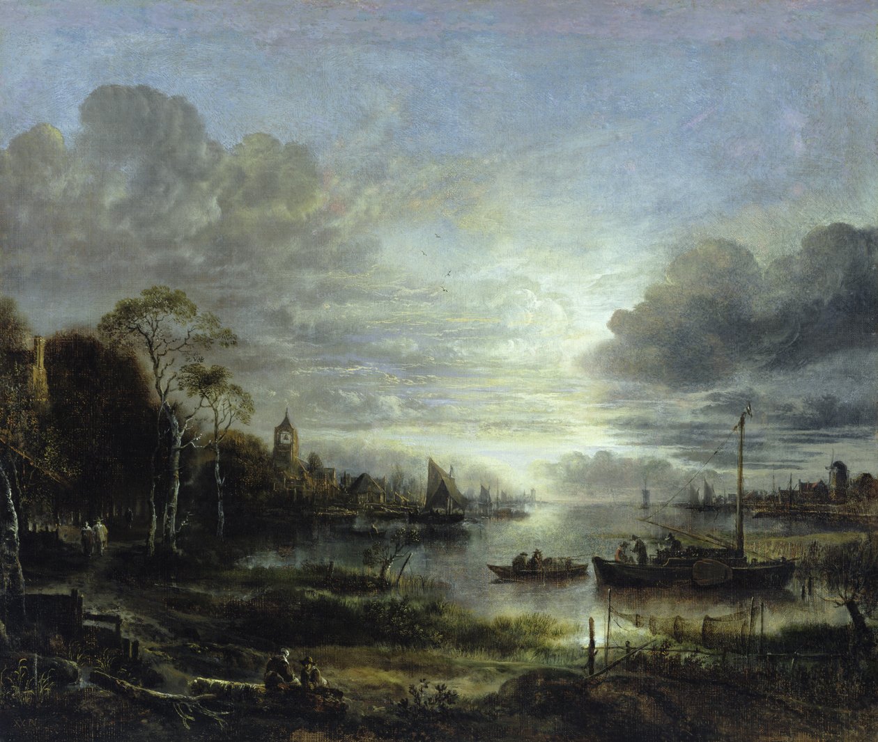 Paisagem em luar de Aert van der Neer