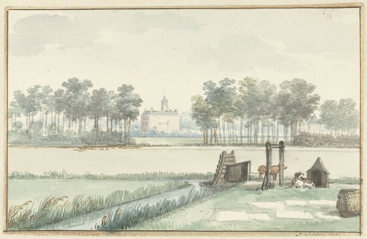 O castelo Ter Hooge em Walcheren de Aert Schouman