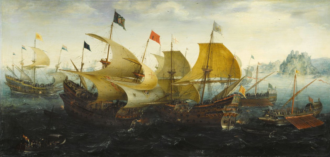 A Batalha de Cádiz de 1587 de Aert van Antum