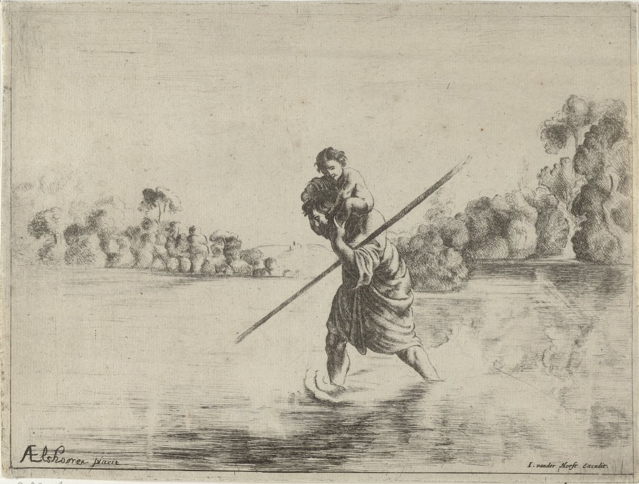 São Cristóvão de After Adam Elsheimer
