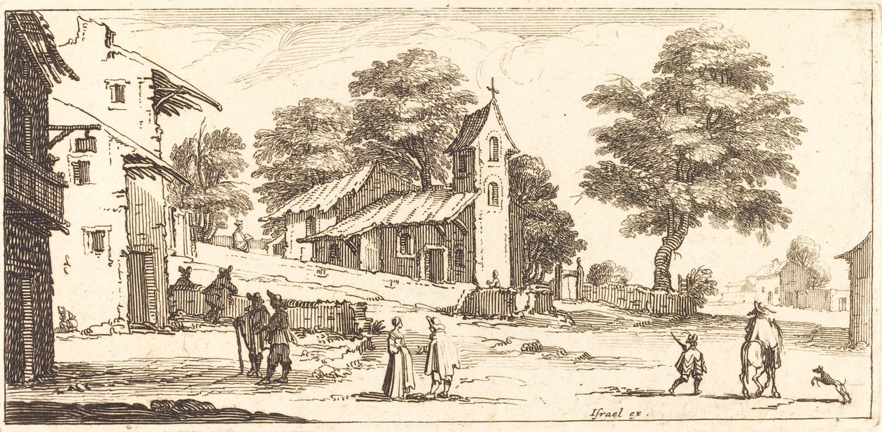 Uma igreja de After Jacques Callot