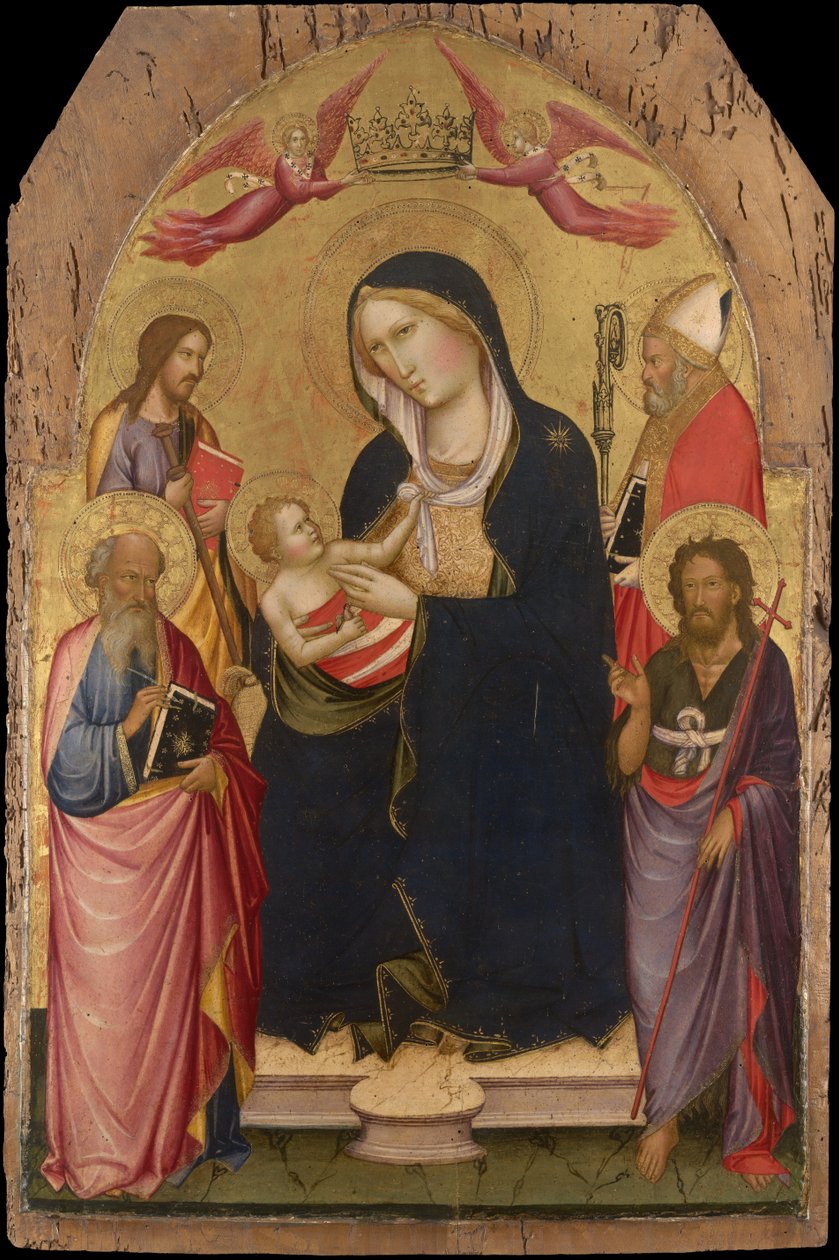 Madonna e criança com St John the Evangelist de Agnolo Gaddi