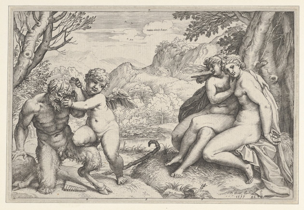 Amor conquista tudo de Agostino Carracci