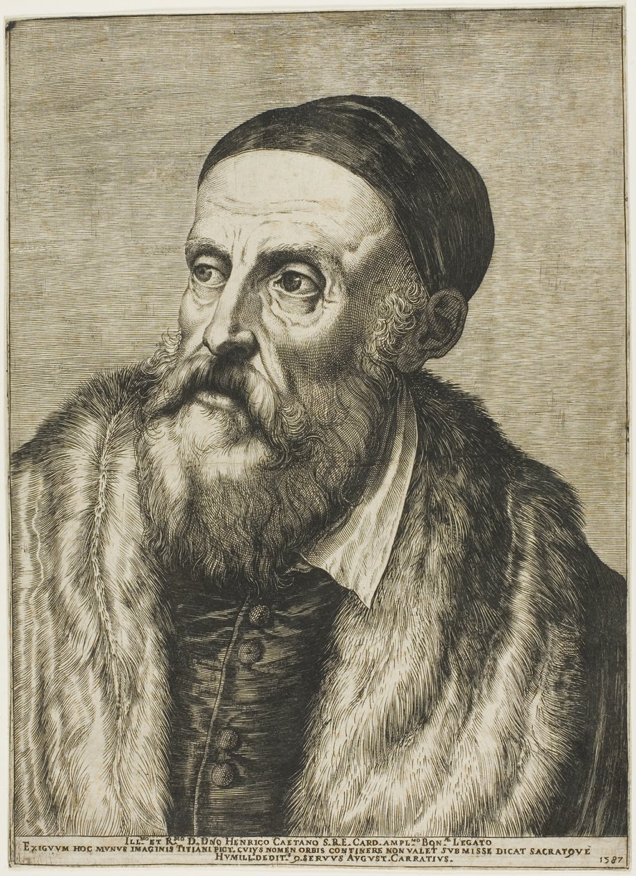 Retrato de Ticiano de Agostino Carracci
