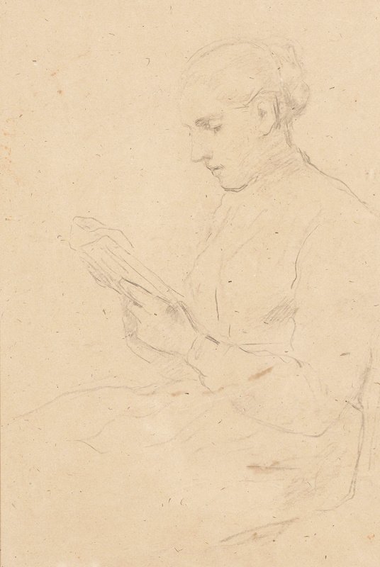 Estudo de uma menina lendo de Albert Anker