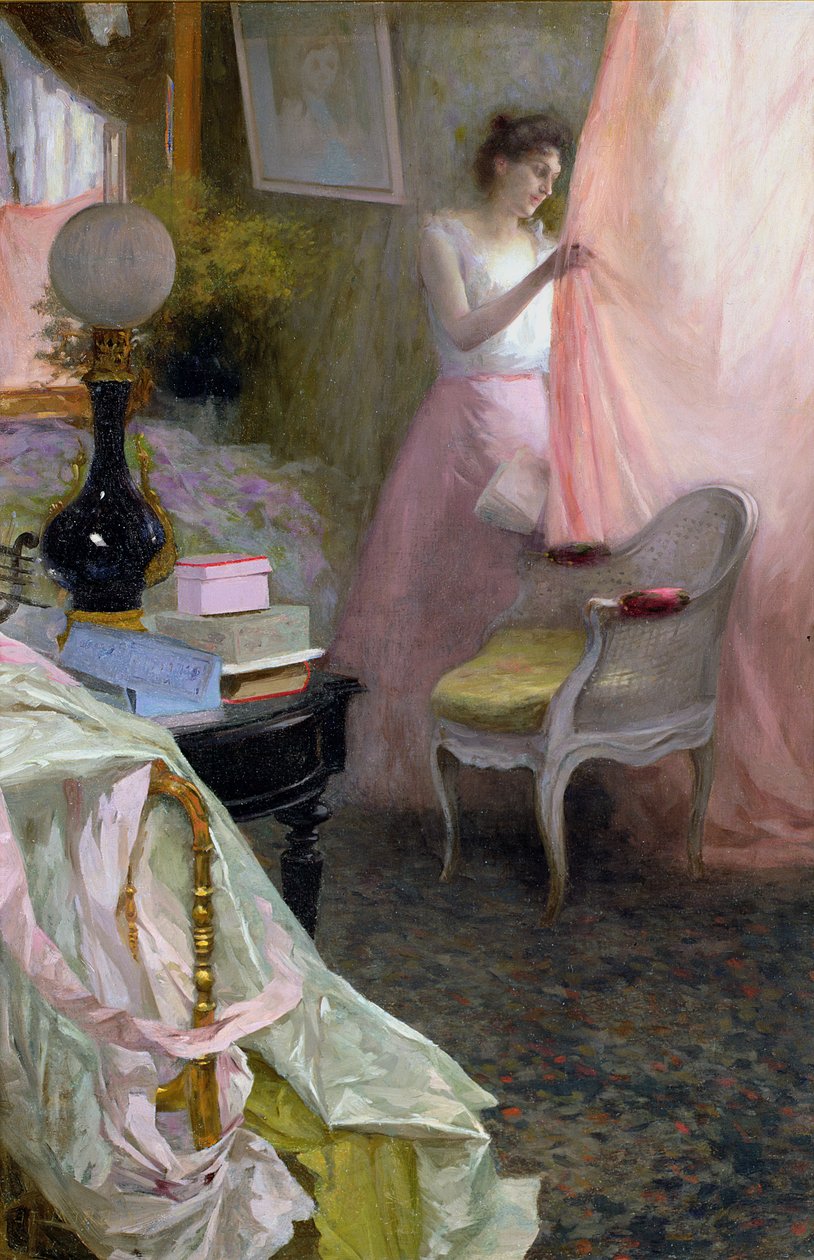 Mulher em um interior de Albert Breaute