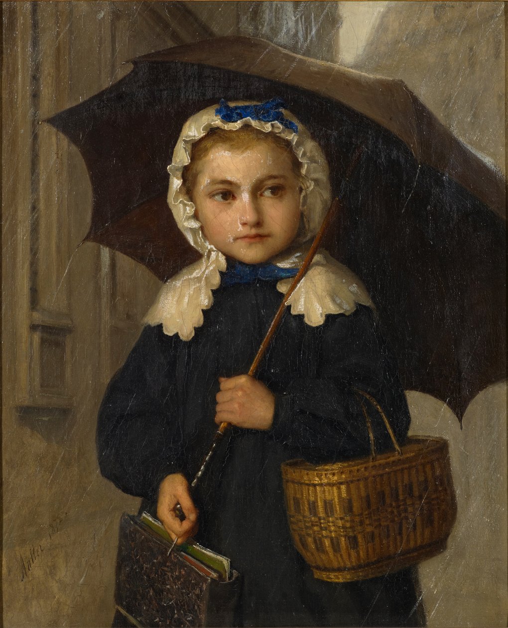 Louise Anker com guarda-chuva, 1872 de Albert Anker