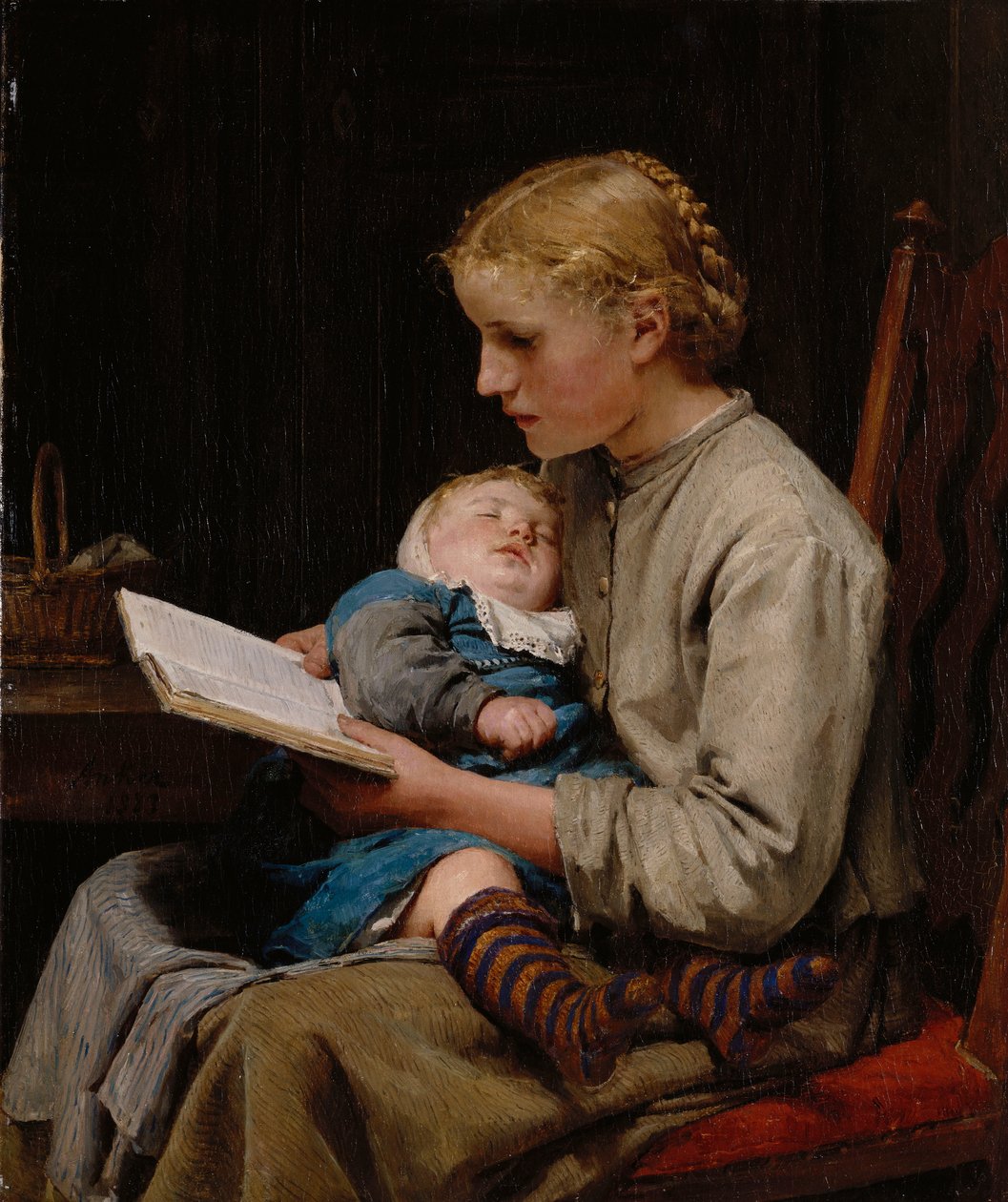 Rose e Bertha Gugger, 1883 de Albert Anker